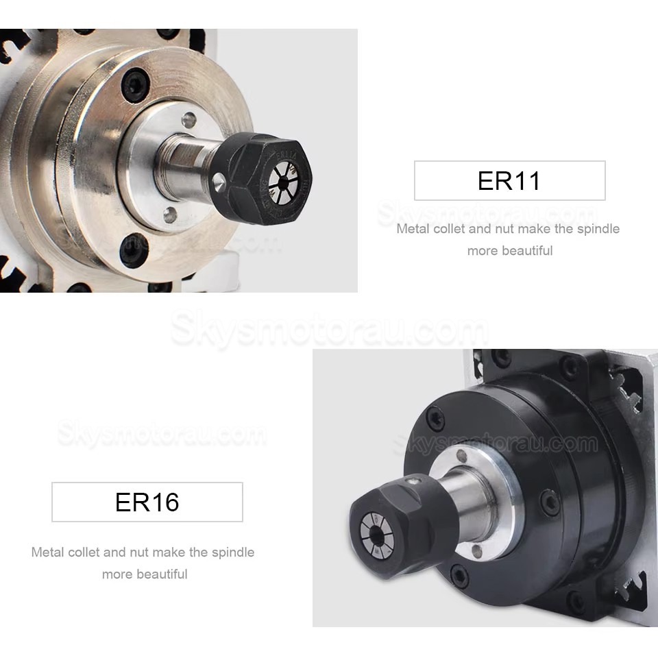 1.5kW Air Cooled CNC Spindle Motor Huajiang-1.5KW ER11/ER16 Collet 110V/220V 24000RPM 400Hz with Aviation Plug